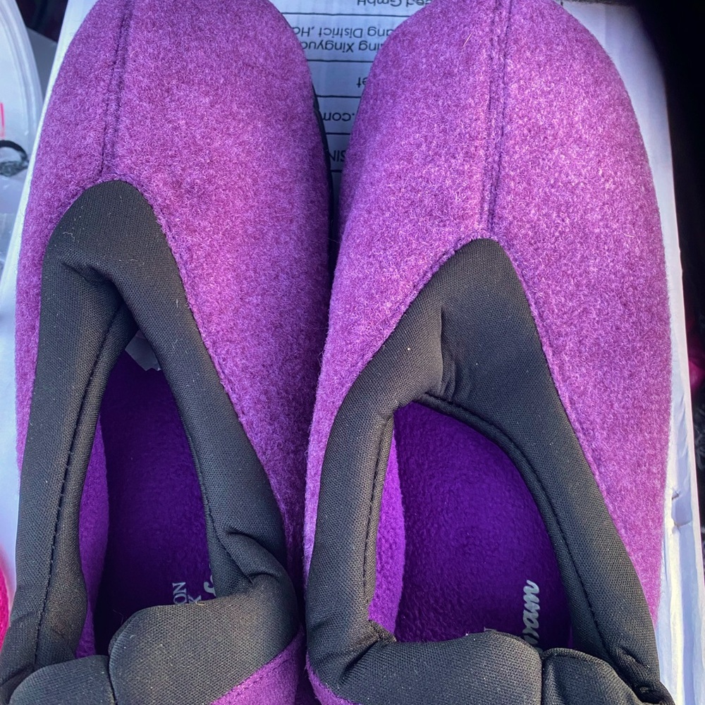 New Purple Memory Foam Slipper XL Fit 11-12 Unisex Soft Indoor/Outdoor Flex Sole